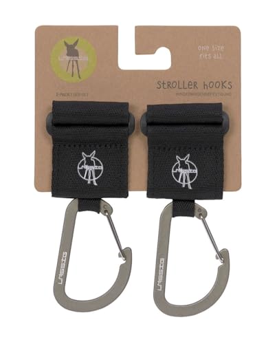 LÄSSIG Kinderwagenbefestigung (2 Stk.) Klettverschluss Karabiner Haken Karabinerhaken Kinderwagenhaken Einkaufshaken Metall/Stroller Hooks… – Ansicht 3