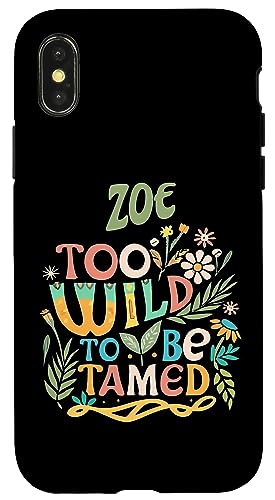ZOE Name Cute Retro Girls Wildflower ZOE Name X}zP[X iPhone X/XS p