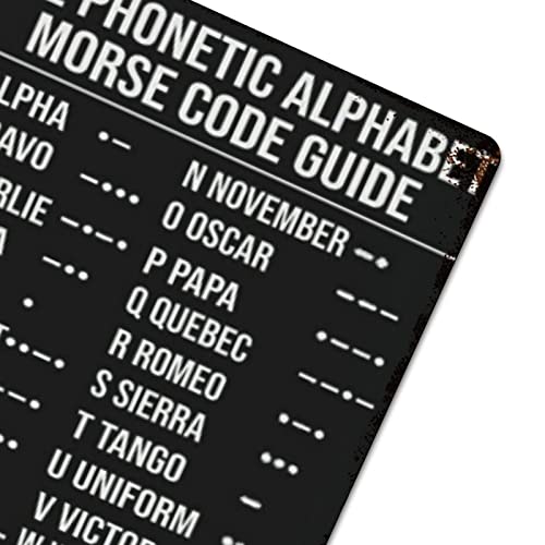 Phonetic Alphabet Morse Code Pilot Vintage Tin Sign Metal Poster Art Funny for Office/Home/Classroom Bathroom Decor Gifts - Best Farmhouse Gift Women Men Friends 12x16 inhces