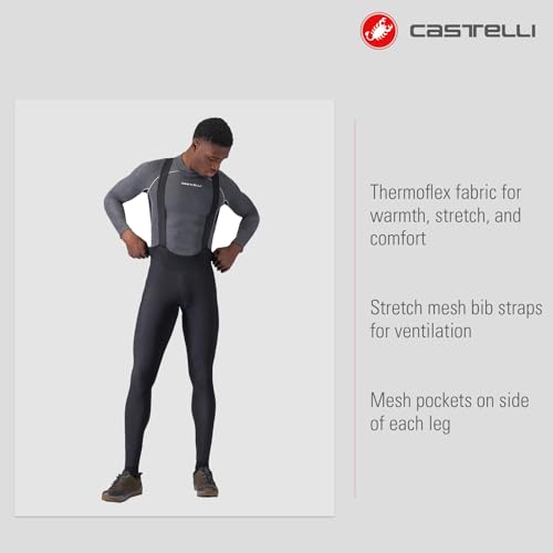 CASTELLI Babador de ciclismo masculino Unlimited Bibtight, respirável com almofada de assento para v