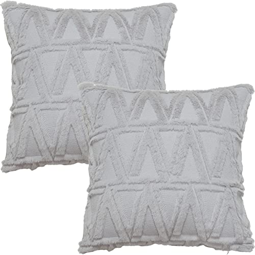 Tennove Kissenbezüge 50×50cm Weiche Plüsch Kurze Wolle Kunstpelz Wurf Kissenbezug 2er Set Dekorativen Luxus Quadratische Zierkissenbezug Kissenhülle für Home Sofa Couch Bett Stuhl Dekor Cover