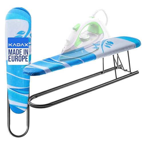 KADAX Tabla de planchar para camisas de 53 x 13 cm con base de espuma de 5 mm y funda para tabla de planchar extraíble, tabla de planchar plegable para mangas, tabla de planchar para mangas, fabricada