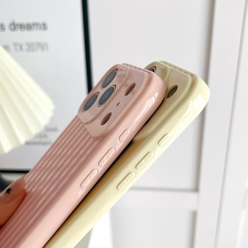 Skyseaco for iPhone 17 Pro Case Cute Aesthetic Striped Phone Case for Women Girl Trendy Soft TPU Slim Shockproof Full Camera Protection Cover, Yellow by Skyseaco - Used condition - Image 4