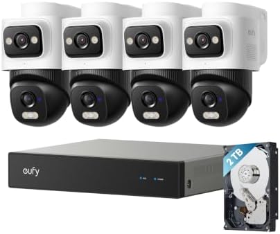 eufy Security NVR System E50,4-Cam Kit,4K Dual-Lens Bullet-PTZ (2...
