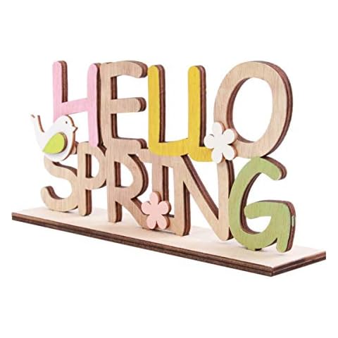 Amosfun Easter Wooden Letter Decoration Cover