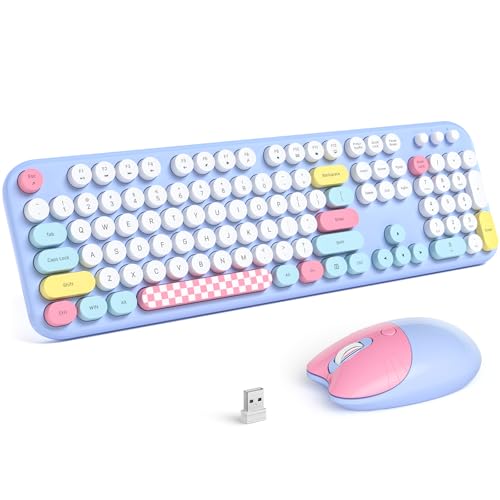 Wireless Keyboard and Mouse, Full Size Typewriter Keyboard and Cu...