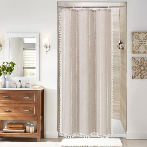 MitoVilla Tan Small Stall Shower Curtain 36 x 72, Taupe