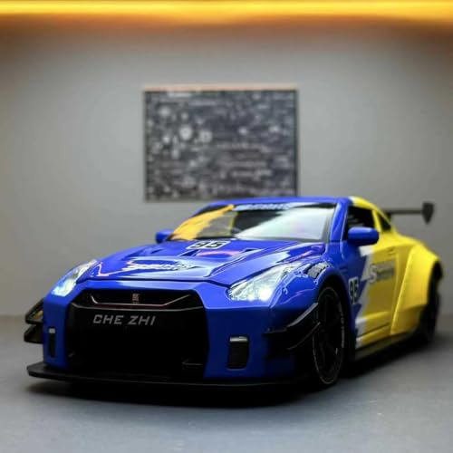Image of NISHCHAY 1:24 Scale Nissan Skyline GTR-R34 Diecast Models Alloy Diecast Toy Car Alloy Sports Car Model Vehicle Sound Light & Pull Back Toy for Kids Gift (Nissan GTR)