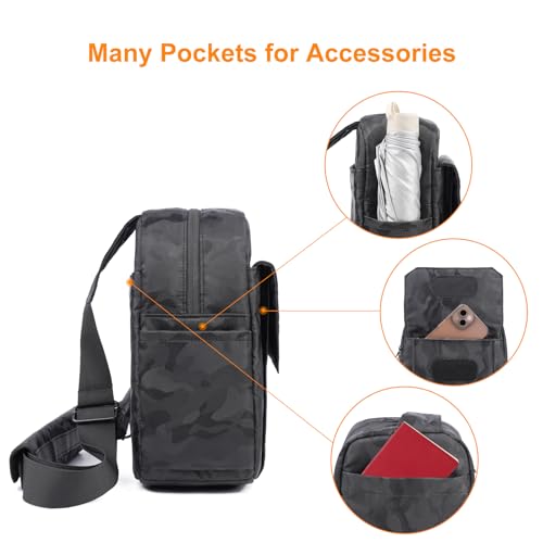 TULLIO Camera Bag Small Crossboy Purse Printing Camera Sling Chest Bag for DSLR SLR Mirrorless Camera Waterproof for Photographer Compatible with Nikon Sony