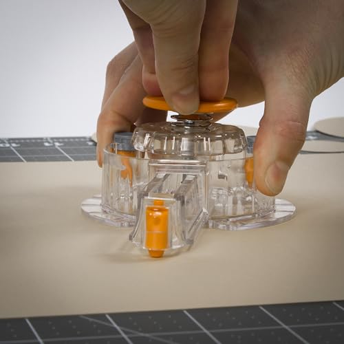 Cortador circular Fiskars, com 3 refis de lâminas, corta círculos de 2,5 a 20,3 cm, transparente/lar