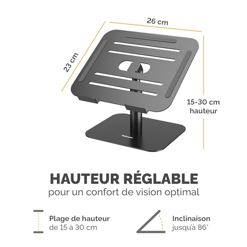 Support PC Portable Alumia Fellowes en Aluminium Recyclé Durable - 5