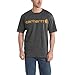 Carhartt Men's Big and Tall Signature Logo Short Sleeve T-Shirt, Carbon Heather, 3X-Large