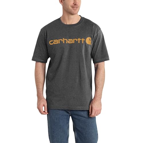 Carhartt Men's Signature Logo Short-Sleeve Midweight Jersey T-Shirt