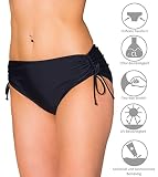 Aquarti Damskie spodnie bikini z marszczeniami, czarny, 42