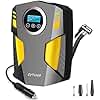 SYTUNG Digital Tyre Inflator, Portable Air Compressor Car Tyre Pump with 3 Nozzle Adaptors and Digital LED Light, 12V Rapid Tyre Inflator Air Compressor for Car Tires and Other Inflatables