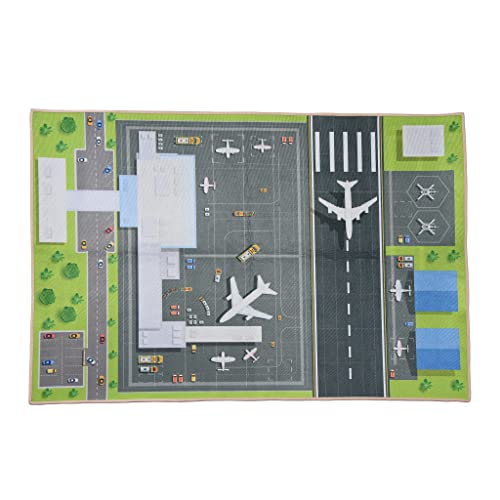 TANG DYNASTY Kids Play Rug Play Area Carpet Nursery Rugs Childrens Rug Mat,Airport Panorama,Toddlers Non Slip Interactive Play Mat Playroom Bedroom Carpet Washable Rugs (80cmX120cm)