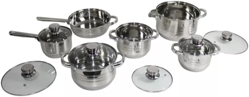 Kit Panelas 12 pçs Aço Inox Frigideira - imagem principal do produto
