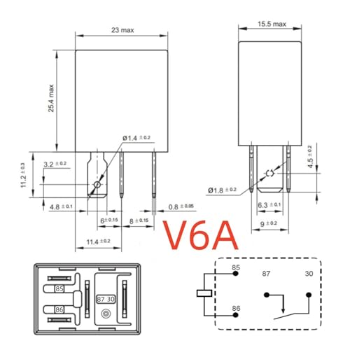 Relais 012-1HRF 12V 30A à 4 broches haute capacité de commutation V6A - 3