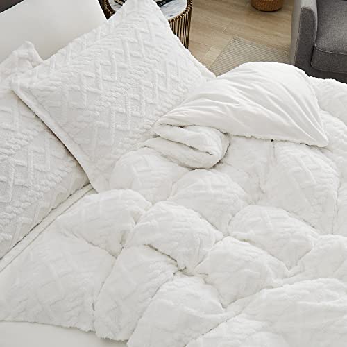 Topcee White Duvet Cover Queen Size-Tufted Queen Duvet Cover Set-Extremely Fluffy Soft Plush, 3 Pieces With Zipper Closure (1 Bedding Duvet Cover 90X90 Inches And 2 Pillow Shams) #TOP3