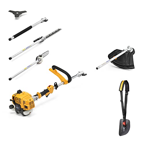 STIGA MT 330 - 5-en-1 Multifonction à essence 25.4 cc, débroussailleuse, taille-haies, élagueuse, lame 3T, extension 70 cm, harnais inclus