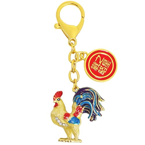Feng Shui 2026 Strategic Rooster Keychain Rights and Luck Amulet Key chain
