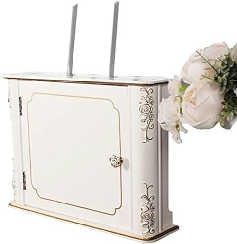 Image of WRTYHGVGT Router Storage Box,Wall Mount Floating Shelf Wireless Wall Hanging Shelf Storage Rack Set-top Box Shelf Stands(A,41x10x24cm)