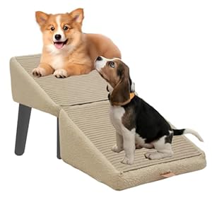 Rampe pour Chien et Chat, Pliable Escalier pour Chien à 2 Marches, Marche pour Chienpour Lit & Canapé, Rampe Antidérapant pour Animaux de Compagnie, pour Lit, Canapé et Voiture