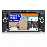 JOYX Android 10 Autoradio Passt für Ford C-Max/Connect/Fiesta/Focus/Fusion/Galaxy/Kuga S-Max/Transit/Mondeo Schwarz |Rückfahrkamera Canbus KOSTENLOS |2G+32G |7 Zoll 2 Din |MIT 4G WiFi DAB BT GPS Navi