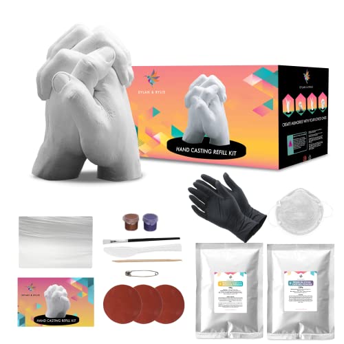 Hand Casting Kit Refill - Plaster Hand Mold Casting Kit Couples, Hand Molding Kit for Family, Cute Couples Gifts Ideas for Her, Birthday Gifts for Mom - Hand Sculpture Kit