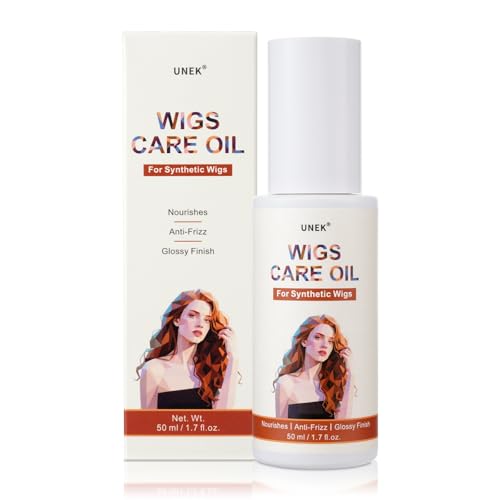 Huile de perruque brillante et nourrissante pour perruques synthétiques - Lisse les fibres, apporte une brillance éclatante, hydratante légère, non grasse - 50 ml