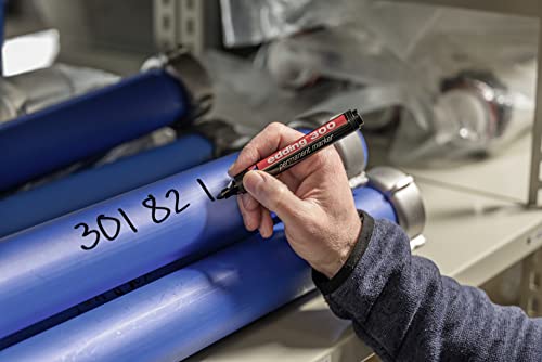 Edding 300 Permanent Marker - Black - 1 Pen - Round Tip 1.5-3 Mm - Waterproof, Quick-Drying, Smear-Proof Pens - For Cardboard, Plastic, Glass, Wood, Metal And Fabric #TOP5