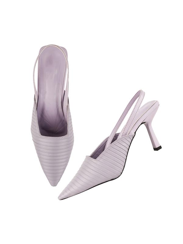 Image of The White Pole Women's Bellies Fashion Pointed Stiletto Heel Pump Shoes Mules for Office,Party and Formal Occasion