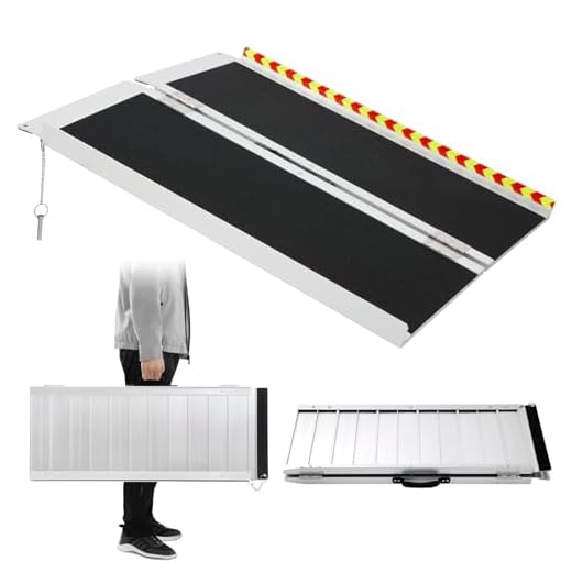 Wheelchair Ramp 61 cm, Folding Ramp Portable & Non-Slip up to 362 kg Load Capacity, Threshold Ramp for Wheelchair, Rollator & Mobility Scooter
