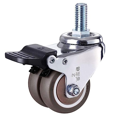 Roulettes en caoutchouc anti-rayure avec frein M12 pour stopper les meubles qui glissent