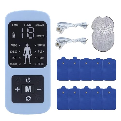Schmerztherapie Compatible with TENS Gerät, Gerät Compatible with TENS EMS, 8 Modi, 19 Stufen Der Krafteinstellung mit 10 Ersatzpads, Geeignet für Muskeln/Rücken/Schulter/Nacken/Beine/Waden Schmerztherapie Compatible with TENS Gerät, Gerät Compatible with TENS EMS, 8 Modi, 19 Stufen Der Krafteinstellung mit 10 Ersatzpads, Geeignet für Muskeln/Rücken/Schulter/Nacken/Beine/Waden
