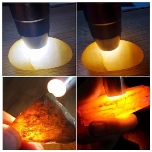 Alonefire SV124 EDC Flashlight Mini 365nm/395nm UV Blacklight, Yellow and White Light Digital Display USB C Rechargeable Pet Urine Detector for Rocks Gemstone with Little Focusing Tip,Built-in Battery - Image 4