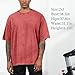 Bobeutou Oversized Vintage Acid Wash Tshirt for Men Cotton Solid T Shirt Streetwear Basic Tees Casual Baggy Loose Shirts Tops (Rust Red,L)