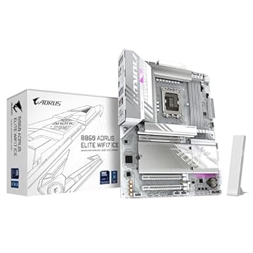 GIGABYTE Placa mãe B860 AORUS Elite WIFI7 ICE Intel Core Ultra (Série 2) LGA 1851, ATX, DDR5, 3X M.2, PCIe 5.0, USB-C, WIFI7, LAN 2,5GbE, EZ-Latch