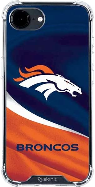 Skinit Clear Phone Case Compatible with iPhone 16e - Officially Licensed NFL Denver Broncos Black & White Design