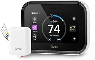 LEVOIT Smart Thermostat for Home, WiFi Programmable Digital Thermostat, Works with Alexa and Smart Sensor, Energy Saving, Large Touch Screen, C-Wire Adapter Included, DIY Install, Aura 400S, White