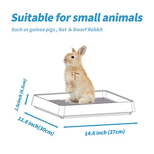 Podoo Rabbit Large Litter Box, Guinea Pig Training Pan Cage With Toilet Tray, Ideal For Rats, Hamsters, Ferret, Bunny Small And Medium Animals, 15X12X3 Inches (Medium) #TOP1