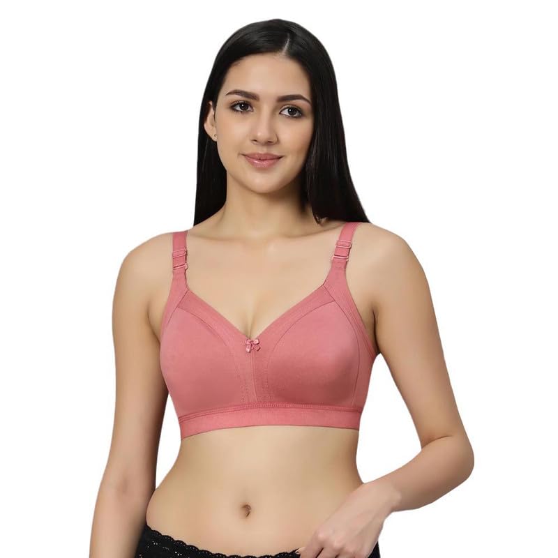 Blue NixieCotton Blend Material Full Coverage Bra with Wirefree Support Multiway Straps Full Coverage Bra