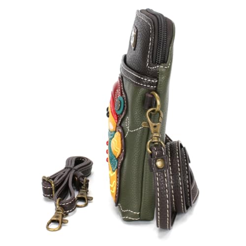 Image of CHALA Cell Phone Crossbody Purse-Women PU Leather /Canvas Multicolor Handbag with Adjustable Strap