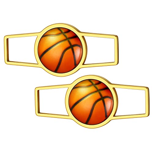 FindChic Sports Football/Baseball/Volleyball/Basketball Shoelace Decoration Buckle Charms for Sneakers Stainless Steel Customized Photo/Heart Birthsto