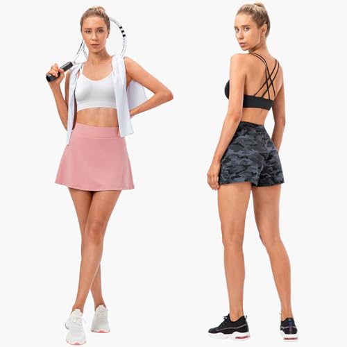 Image of VEQKING Strappy Cross Back Women Sports Bra Pack for Medium Support Workout | Removable Padded Cups, Spaghetti Strap, Comfort Seamless Wirefree, Soft Breathable Fabric, for Gym /Yoga /Pilates /Walking /Daily