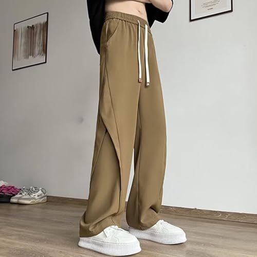 Mens Summer Wide Leg Baggy Pant Wide Leg Y2K Elastic Waist Track Pants Summer Vacation Casual Pants for Men2
