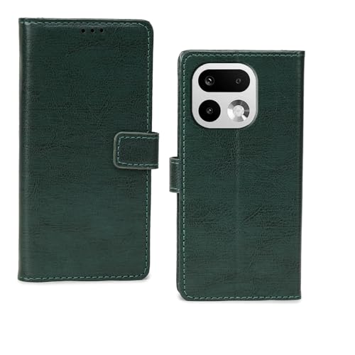 Image of amazon basics Realme 16 Pro Plus 5G Flip Cover | Card Pockets Wallet & Stand | Flip Cover for Realme 16 Pro Plus 5G (Green)