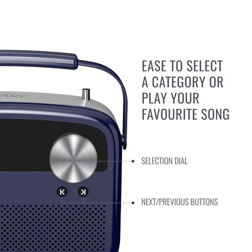 Image of Saregama Carvaan Lite Hindi - Portable Music Player with 3000 Pre-Loaded Evergreen Songs, FM /BT /AUX (Royal Blue)