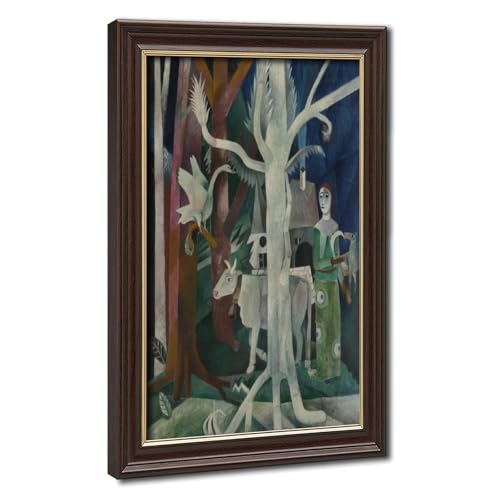 Impression sur toile L'Arbre Blanc Heinrich Campendonk cadre suspendu salon 20x30 cm