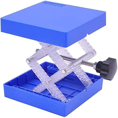 INTLLAB Lab Jack Laboratory Lift Stand Table (4" x 4") Lift Table, Loading Bearing 20lbs Cover